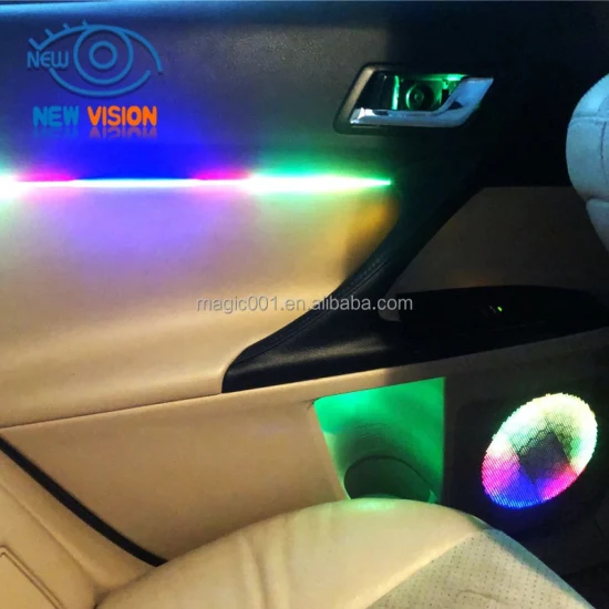 Accesorios para coche, Control por voz, sinfonía, Color arcoíris, tira de luces LED, luz ambiental LED Interior para coche